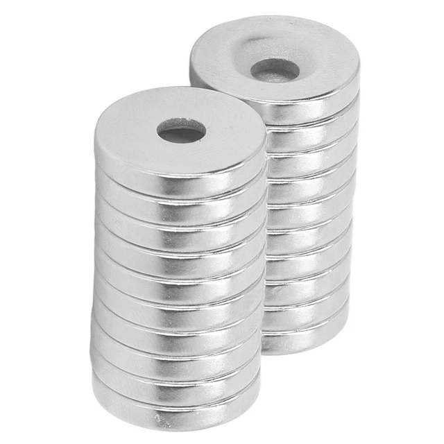 20pcs Aimants à Disque En Néodyme Aimants Ronds Forts 4mm Terre Rare Trou✈