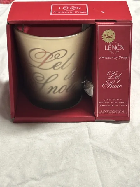 Lenox - Let It Snow - Golden Holidays Glass Votive - Tea Light Included