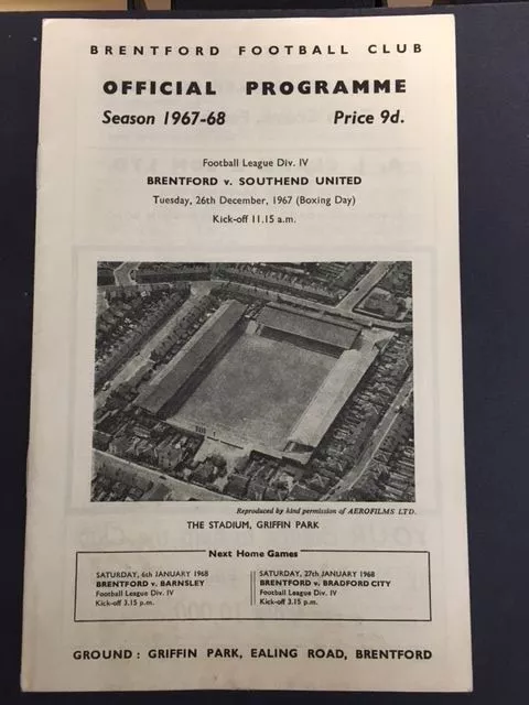 26/12/67, Brentford v Southend United, Division 4