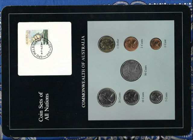 Coin Sets of All Nations Australia UNC 50,20,10,5,2 cents 1984 $1 1985