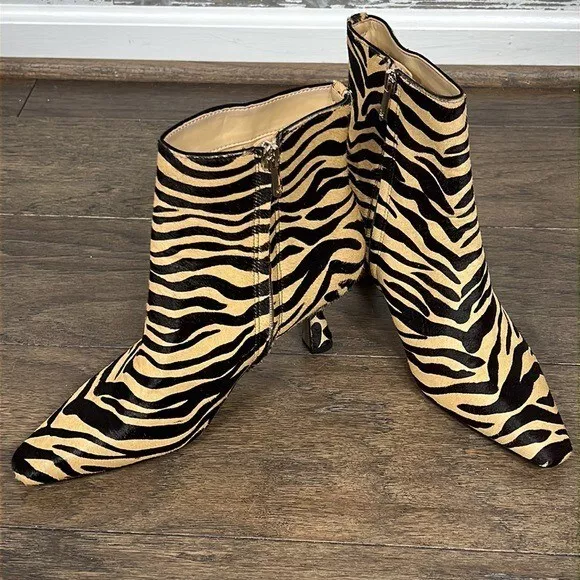 NWOT Sam Edelman Samantha Bootie Tiger Stripe Brown/Black 6.5