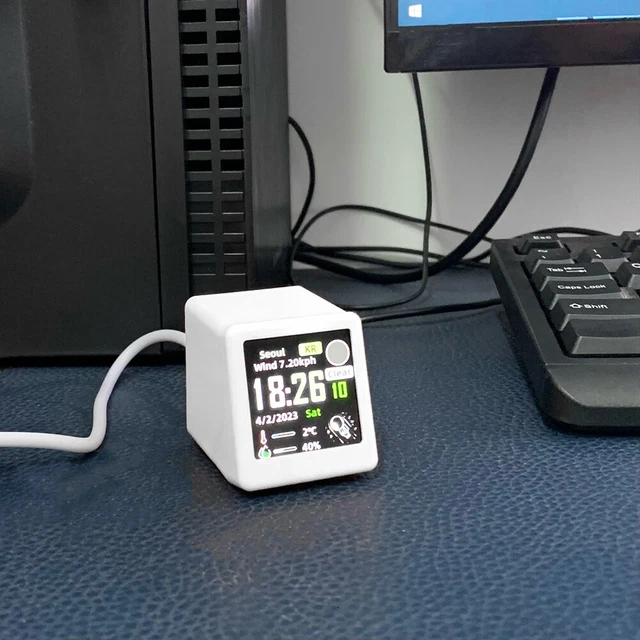 Digital Analog Alarm Clock Multi-function WiFi Clock As Cool Gift (White) FS2#