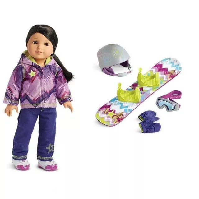 American Girl Doll Star of the Slopes & Snowboard and Helmet Ski Sets NEW!!