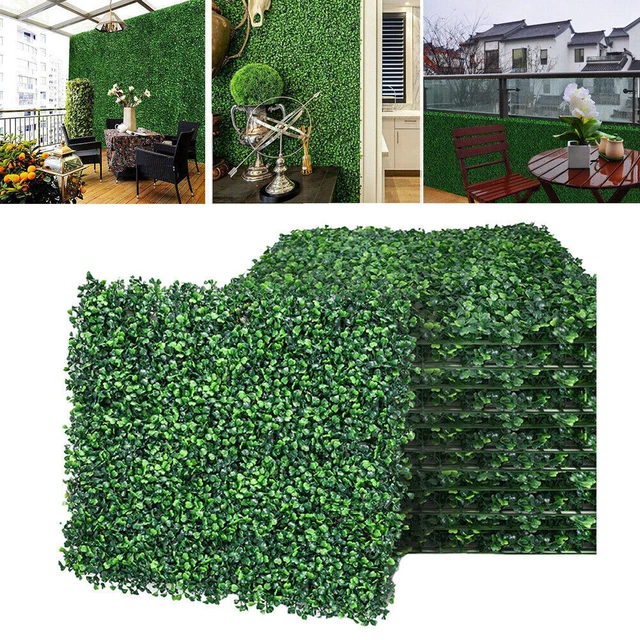 6/12/18PCS ARTIFICIAL PLANT Greenery Wall Hedge Grass Fence Mat Foliage