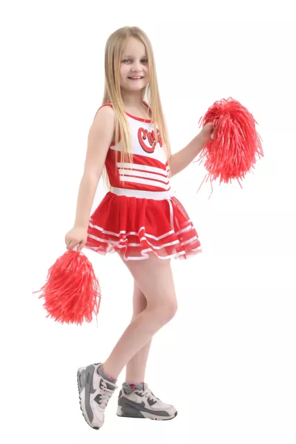 Mädchen Cheerleader Kostüm Kinder Schule Kostüm Tutu Rock Weste Outfit 10-13