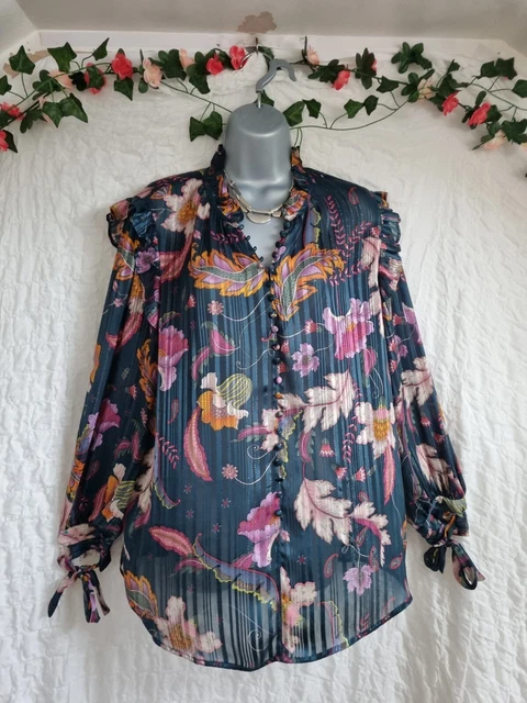 Monsoon diya paisley blouse in teal Size 16 2