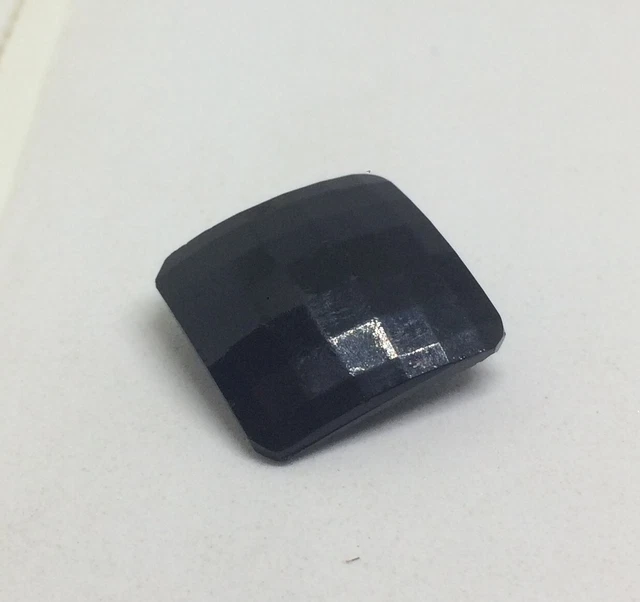 joli bouton ancien carre losange en verre noir/jais a facettes 22x22 mm