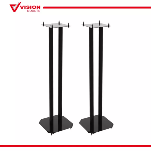 2pcs Speaker Stands Floor Black Home Theater Bookshelf Studio Surround Sound