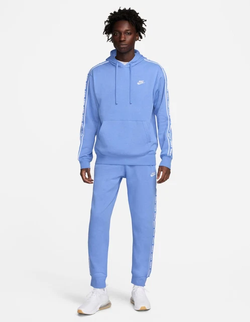Tuta Intera Completa Full Tracksuit UOMO Nike Club Fleece HD Azzurro con tasch