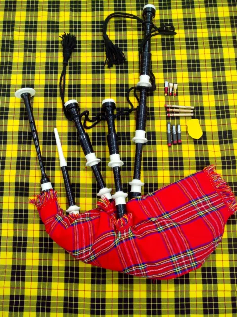 Tc Scottish Bagpipes Rosewood Black Color Immation Ivory Mount/Highland Bagpipes