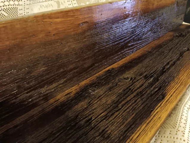 Reclaimed Barn Wood ,4ft × 8" Wall Shelf, With 2 Mounting Brackets
