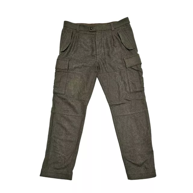 Banana Republic Wool Cargo Pants Mens 34x30 Hunting Olive Green Outdoor Windstop