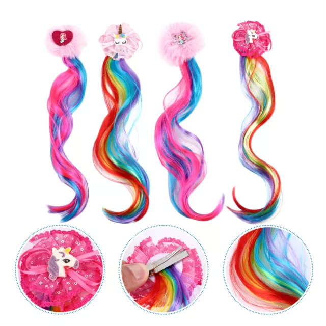 4 Pcs Haarperücken Haarspangen Haarschmuck Für Mädchen Cosplay Mode