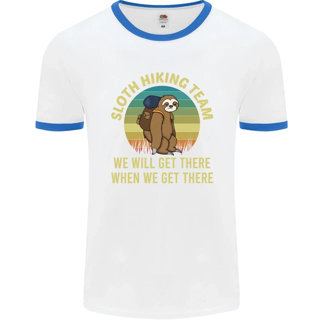 Maglietta Sloth Hiking Team Funny Trekking Walking Uomo Biancante 3