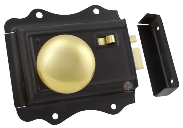 Alter Viktorianischer Stil Massivmessing Schwarz Türfelgenschloss Knopf Set