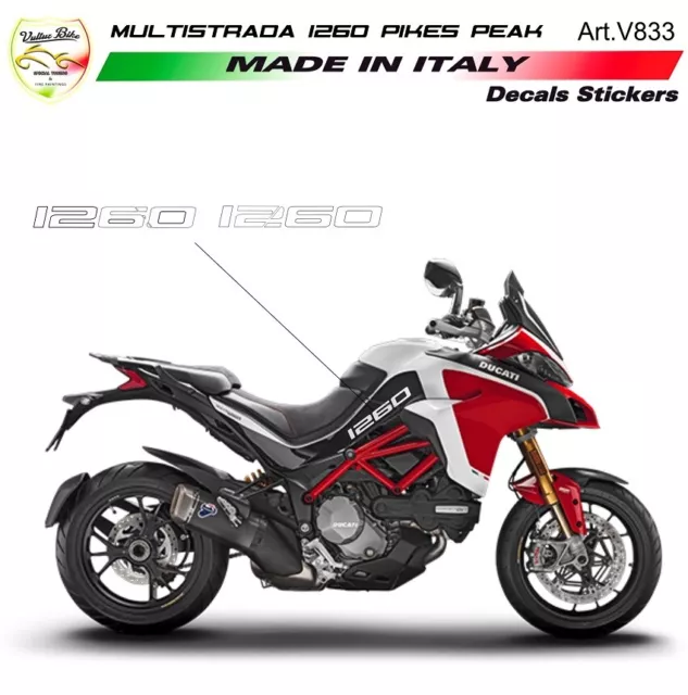 Adesivi per fiancate laterali Moto Ducati Multistrada 1260 Pikes Peak " V833"