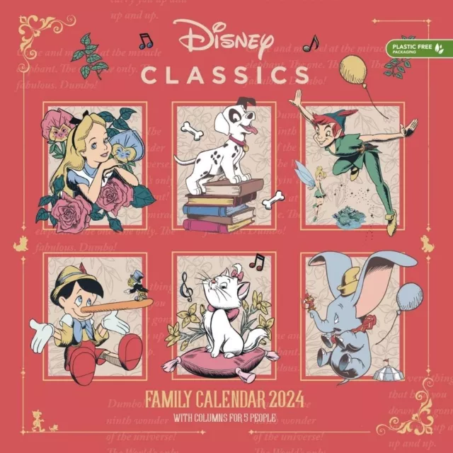 2025 CALENDAR DISNEY Storybook Family Organiser Square Month View Wall