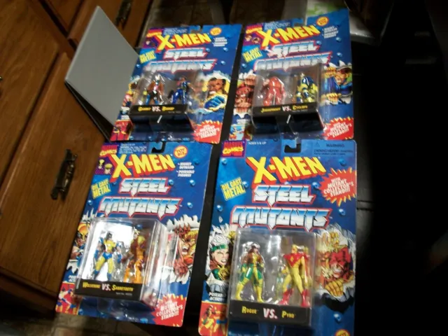 Marvel X-Men Steel Mutants 1994 Toy Biz Die-Cast Complete Set of 4!! RARE!! NIP