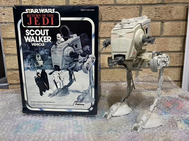 Set Da Gioco Vintage Star Wars Rotj Scout Walker Con Scatola Originale - Palitoy 1982