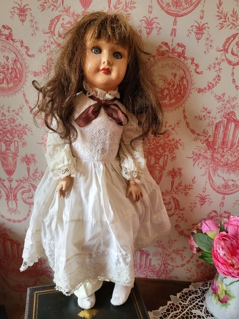 POUPEE FRANCE SFBJ PARIS 60 TETE PORCELAINE CHEVEUX NATURELS HT 42 CM