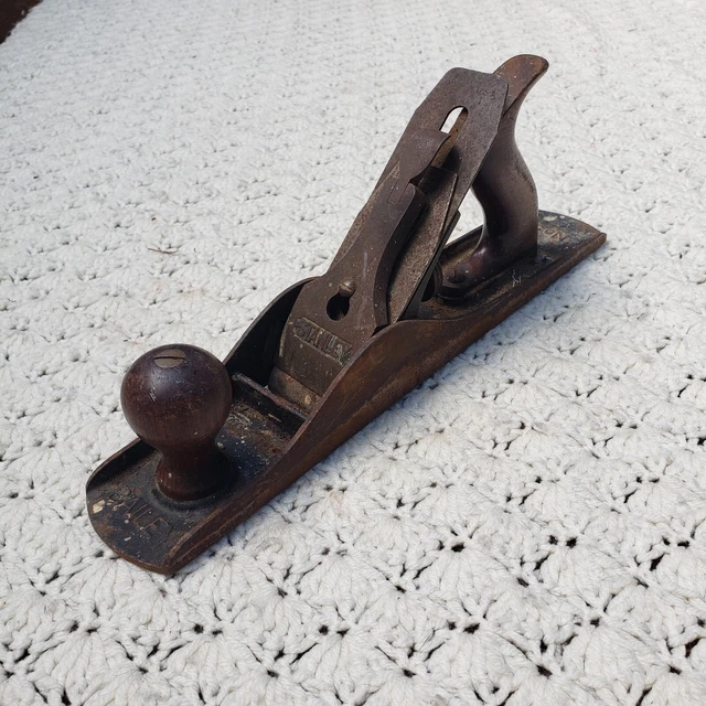 Vintage Stanley Bailey No. 5 Smooth Bottom Plane Wood Handle Antique Working