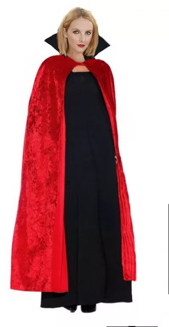 Robe de fantaisie homme femme diable rouge longue cape vampire démon Halloween médiévale neuve 2