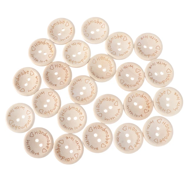 100 PCS Wooden Love Buttons Child Vintage Scrapbook Scrapbooking