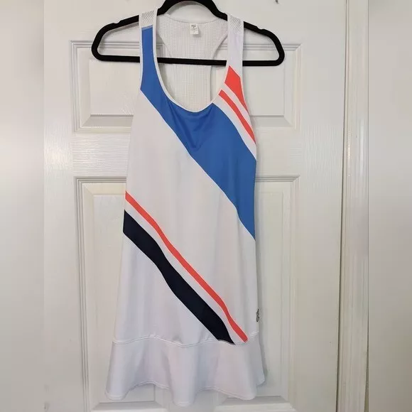 FILA Dress Womens Medium Med M White Blue Sleeveless Tennis Golf