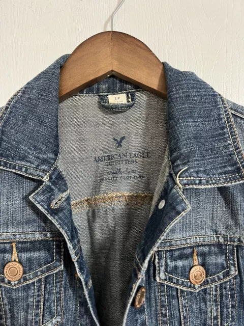 American Eagle Outfitters| Denim Jean Jacket| Women's Size S/P| Distressed 3