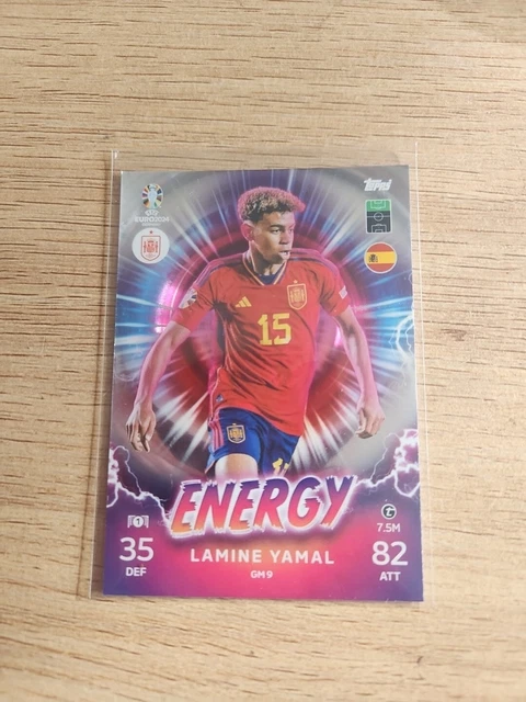 TOPPS MATCH ATTAX UEFA Euro 2024 Lamine Yamal Spain Rookie Energy Foil