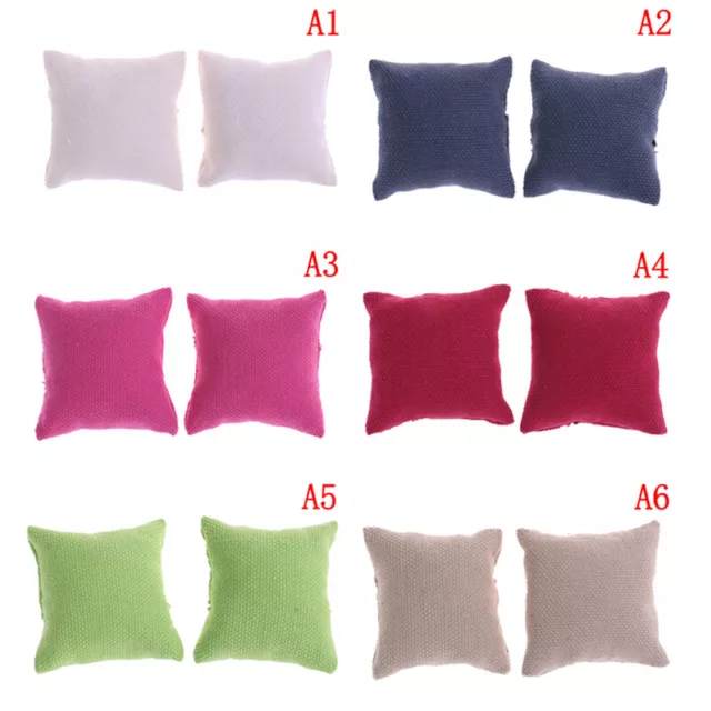 2PCS Pillow cushions for sofa couch bed room 1/12 dollhouse miniature d_H2P VFLS