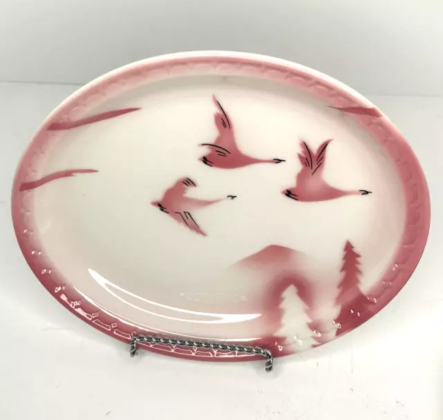 Syracuse China EconoRim TRAVELER Railroad Oval Platter Date 10EE 9 3/4" X 7 7/8