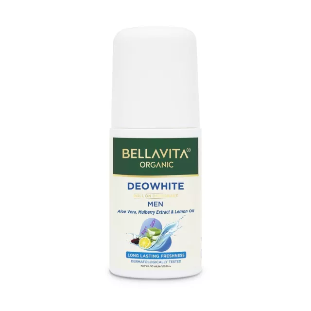 Bella Vita Organic Déodorant Blanc Déodorant Roll On pour Hommes Sous Bras 50ml