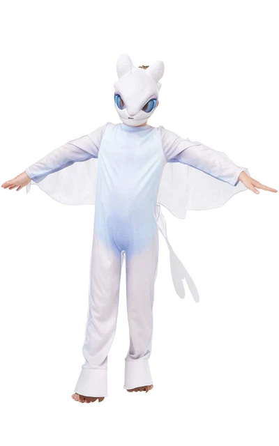 Rubies Costume ufficiale How to Train Your Dragon – Light Fury Dragon, costume deluxe per bambini, taglia L, età 7-8 anni, Halloween