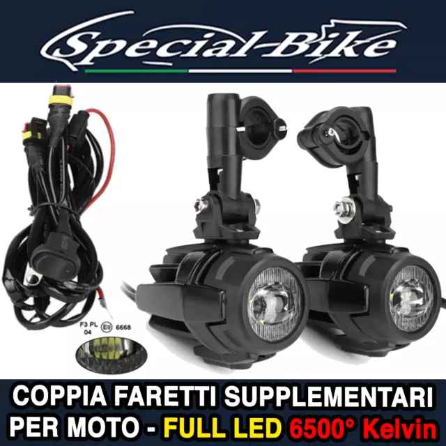 Bmw Gs 1200 Coppia Faretti A Led 40W + Staffe E Cablaggio Luce Bianca