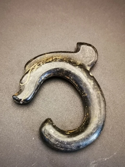 RARE Unusual Black Iron Meteorite Dragon Hook Totem W Hongshan Culture SD4