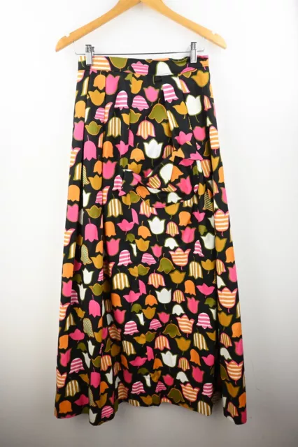 Vintage 1970's handmade retro tulip print maxi skirt size 8-10