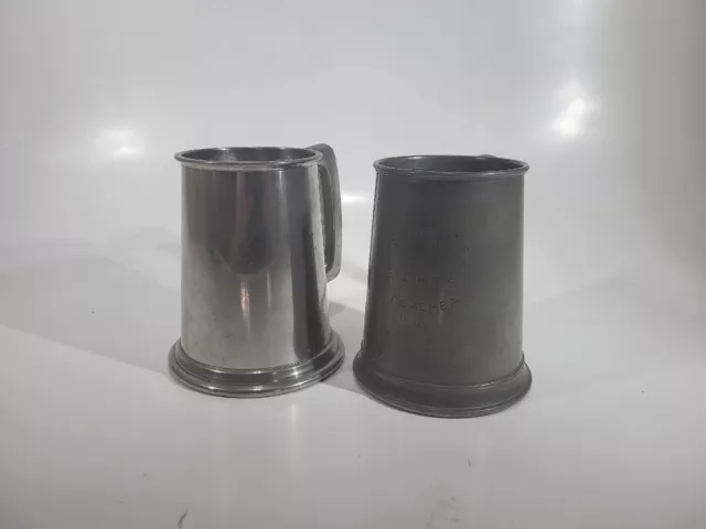 2x Zinnkrug Mit Glasboden Zinn Krug