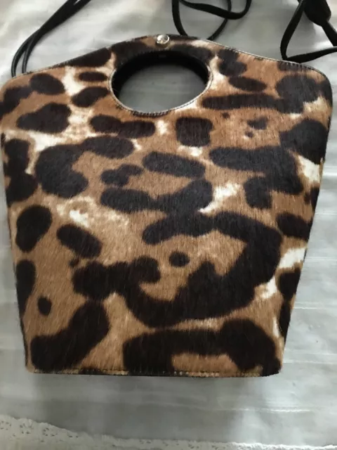 Elizabeth And James Market Small Cow Hair/Suede Tote Bag Animal Print New$445.00