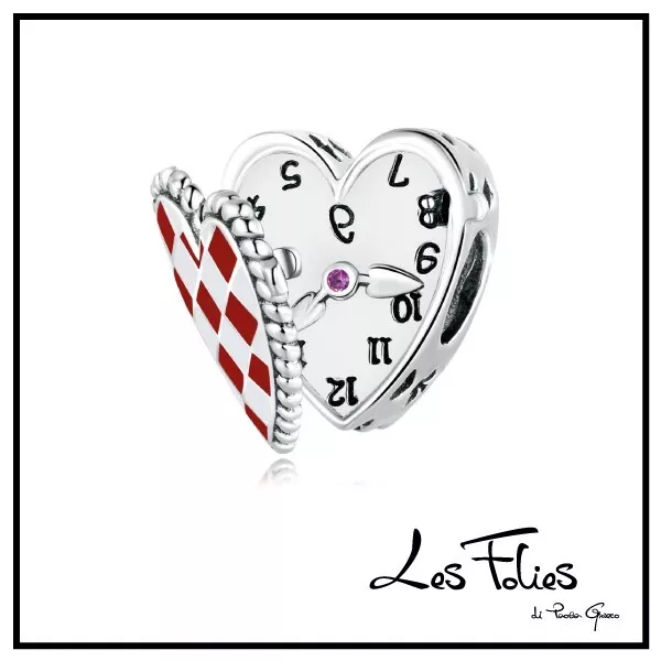 Charm Orologio da taschino Alice in argento 925 - Les Folies (Modello Pandora)