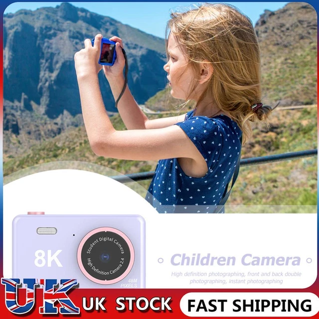 80MP 2.4 inch HD Screen Kids Digital Video Photo Camera with 32GB Card (Purple)