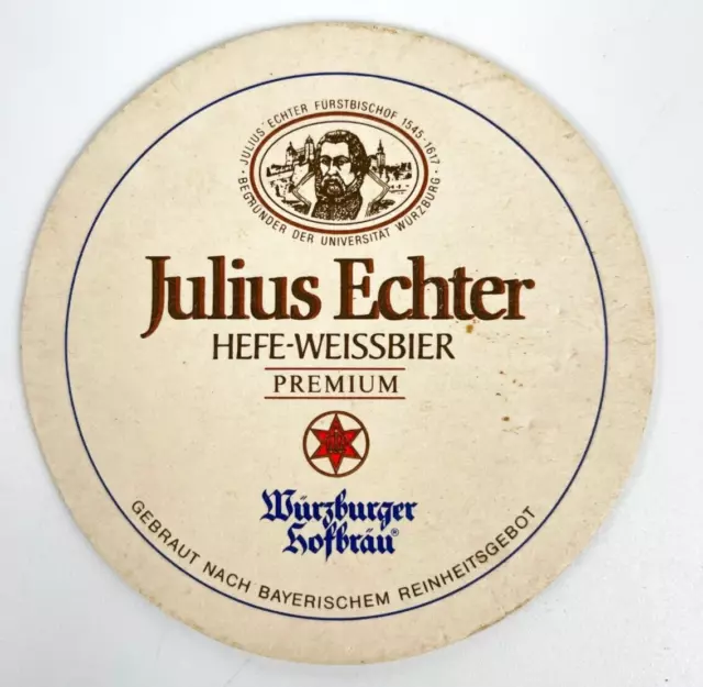 Wurzburger Hofbrau Beer Coaster Brewery Bavaria Germany Vtg Advertising Weiss