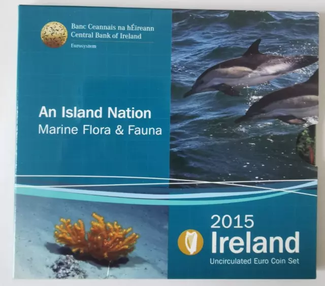 Irland Euro-Kursmünzensatz Meeres Flora & Fauna 2015 - in Blisterkarte - ST