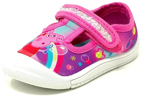 Scarpe da ginnastica Peppa Pig in tela décolleté ragazze bambini scarpe da ginnastica rosa viola taglia 4-9