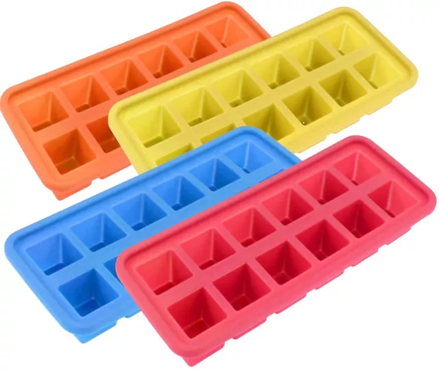 2/12er Eiswürfelform Pralinen Form Silikon Muffin Backform Domino Cube Behälter