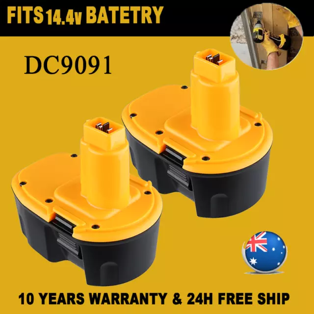 2x 4.8Ah DC9091 Ni-Mh Battery PACK for Dewalt 14.4Volt XRP DW9091 DW9094 DE9038