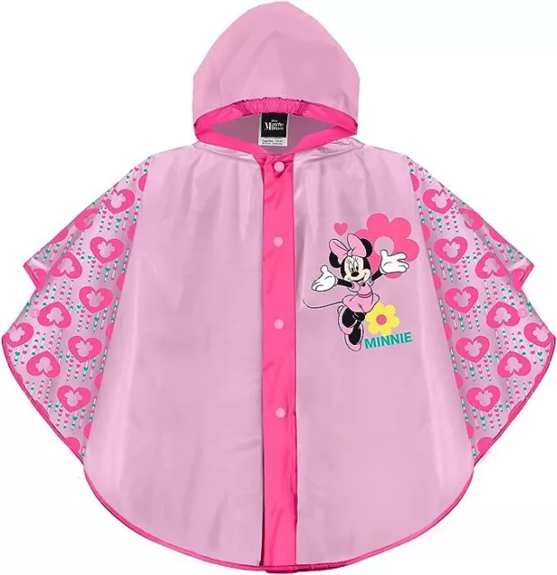 Minnie Mouse Mantella Parapioggia Impermeabile Poncho 2-5anni Giacca Pioggia