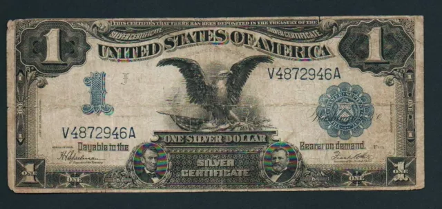 USA 1 Dollar 1899 Black Eagle Blue Seal Silver Certificate FR - 233