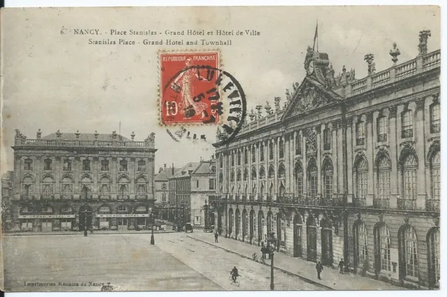 CPA 54 - Nancy - Place Stanislas - Large Hotel And Hotel De City