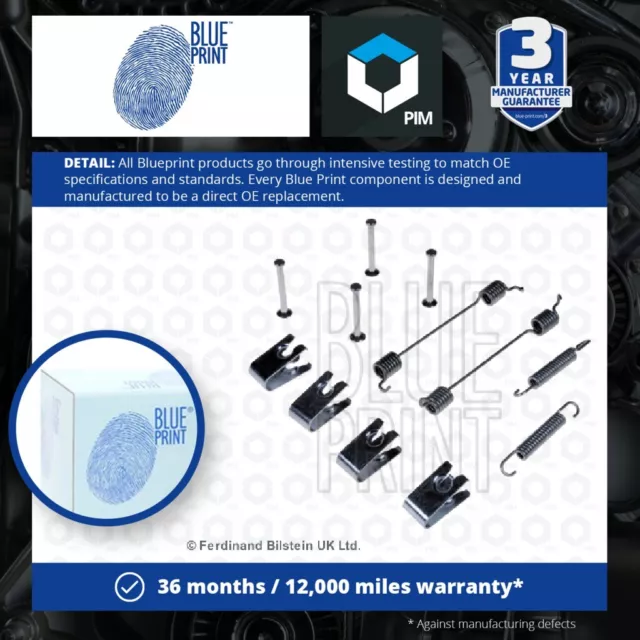 Brake Shoe Fitting Kit fits RENAULT CLIO Mk2, Mk3 Rear 2001 on Blue Print New